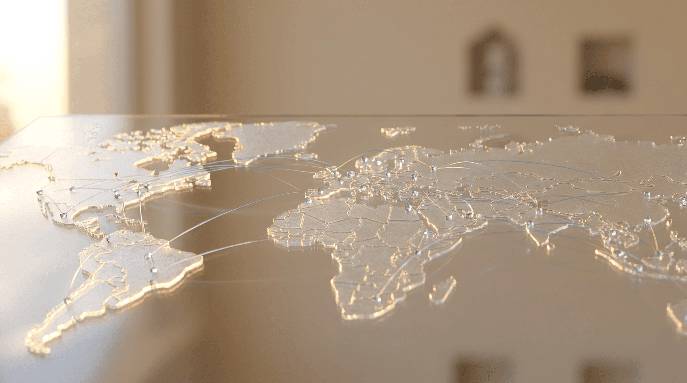 Global network connecting Europe, MENA, and USA markets